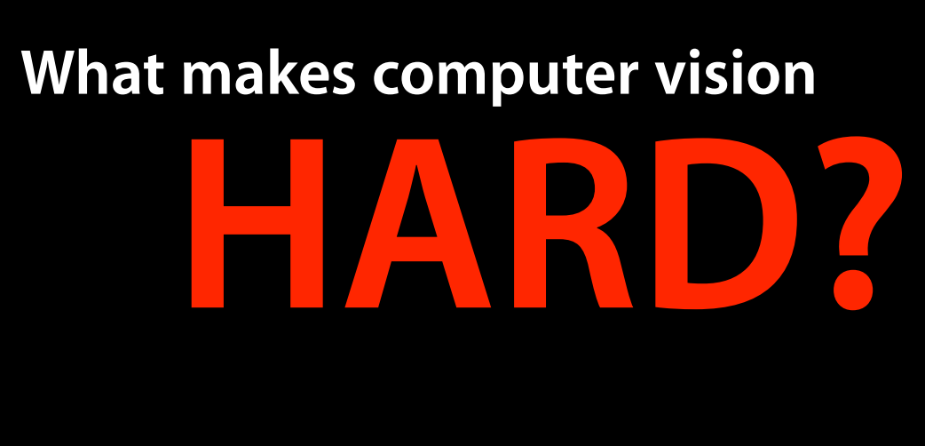Text reading: What makes computer vision HARD?