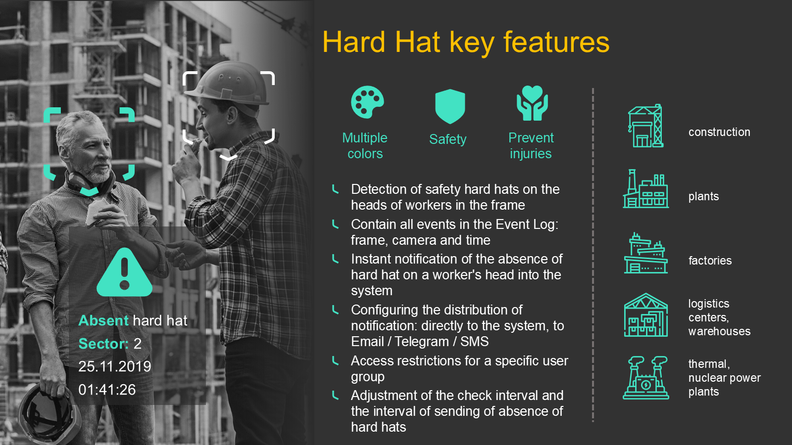 Hard hat detection key features