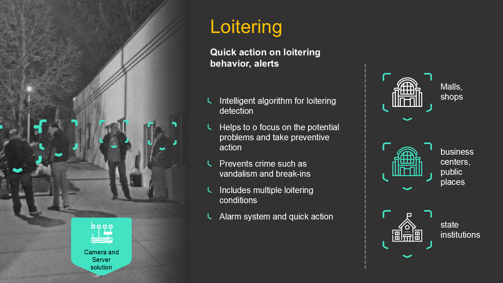 Loitering detection key features