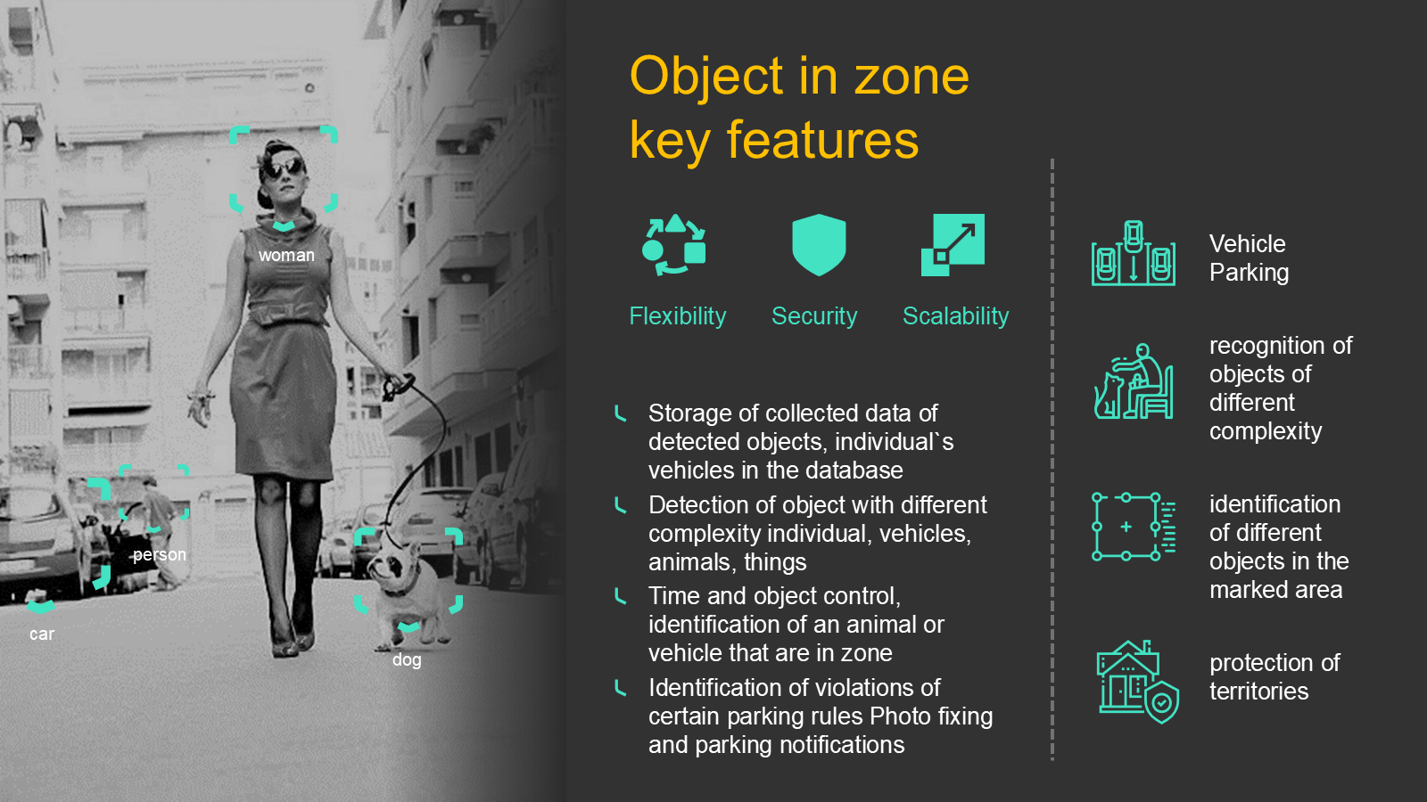 Object in zone key features