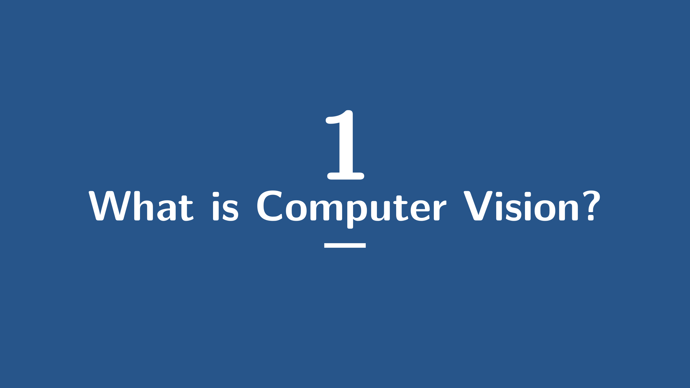 What is Computer Vision?