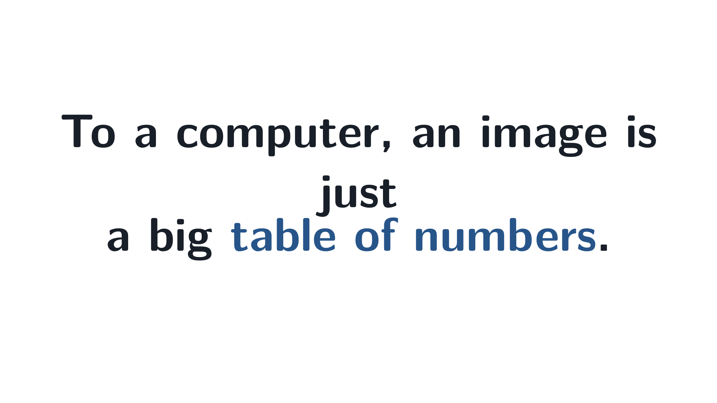 To a computer, an image is