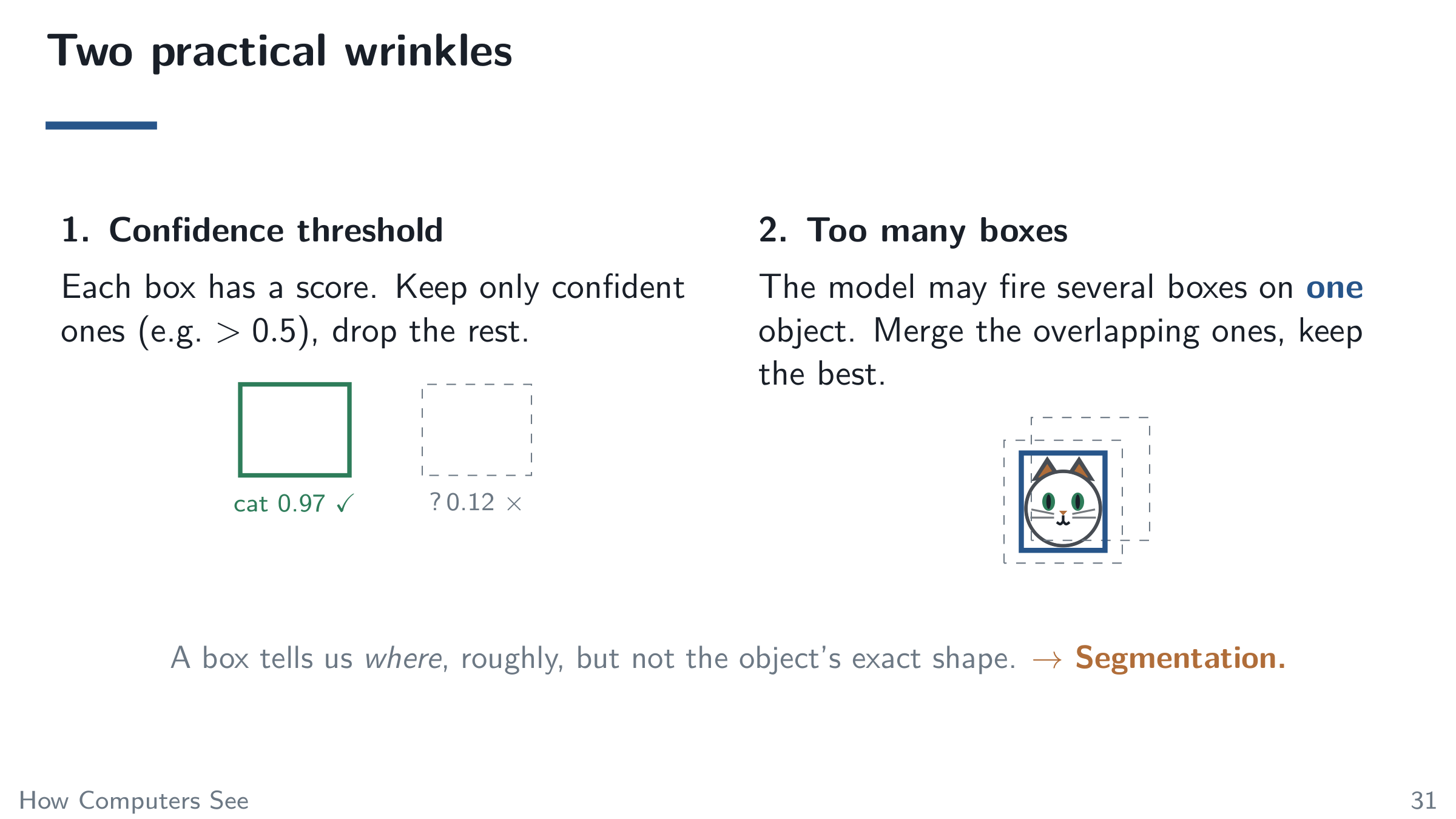 Two practical wrinkles