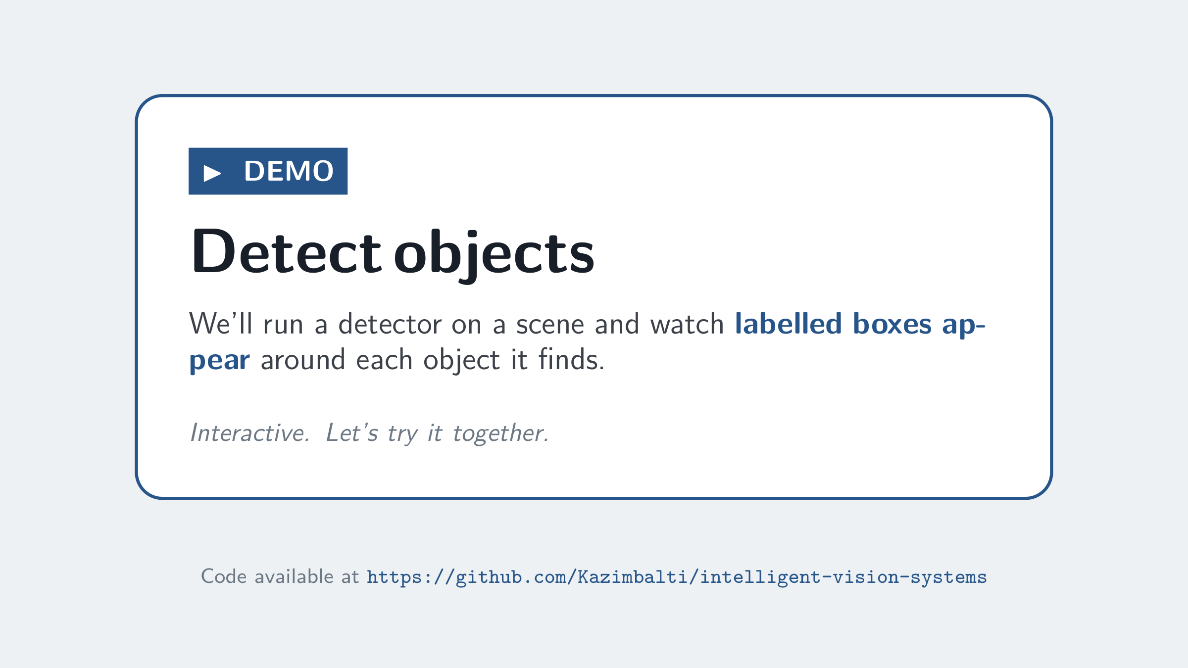 Demo: Detect objects