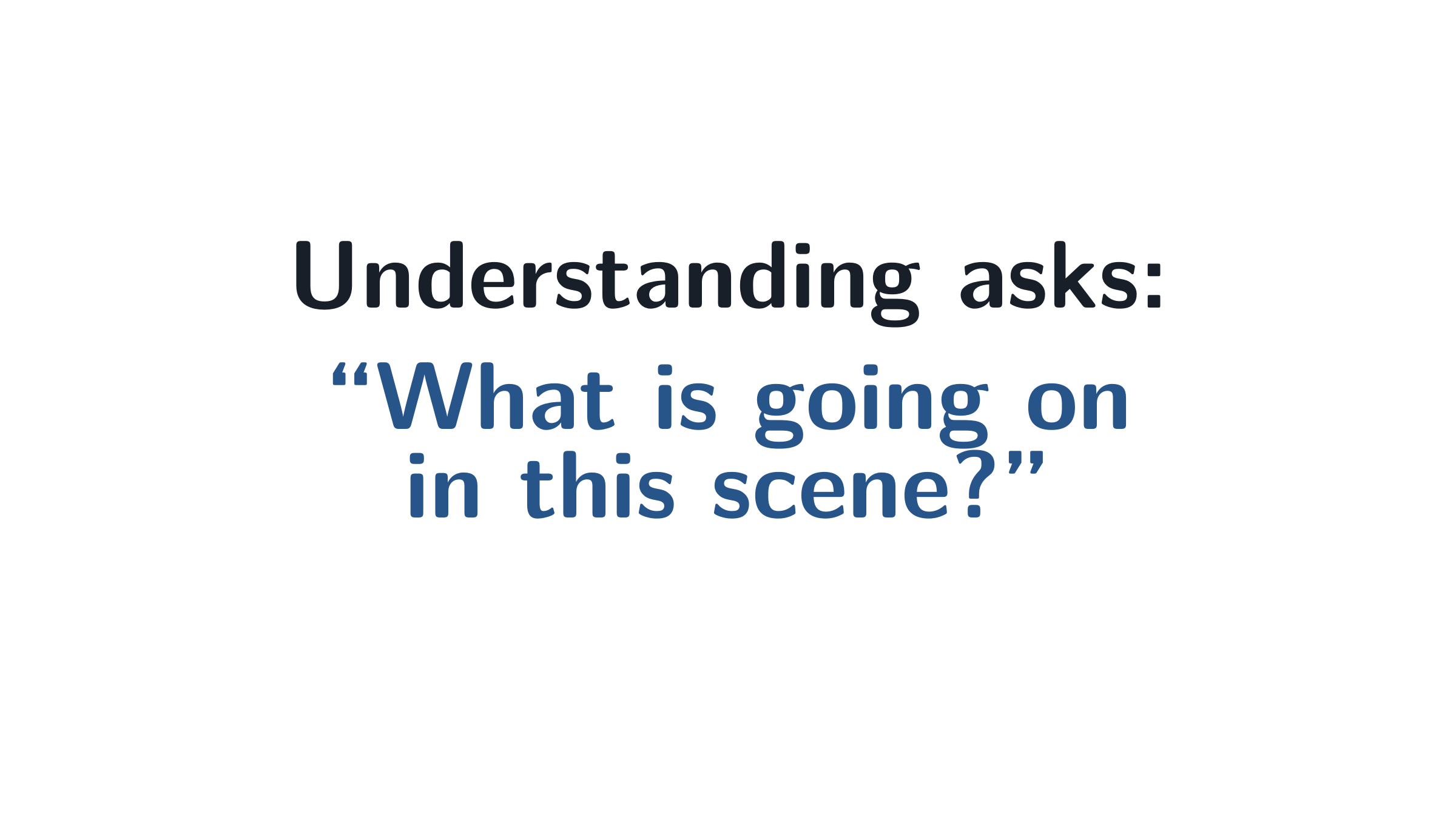 Understanding asks: what is going on?